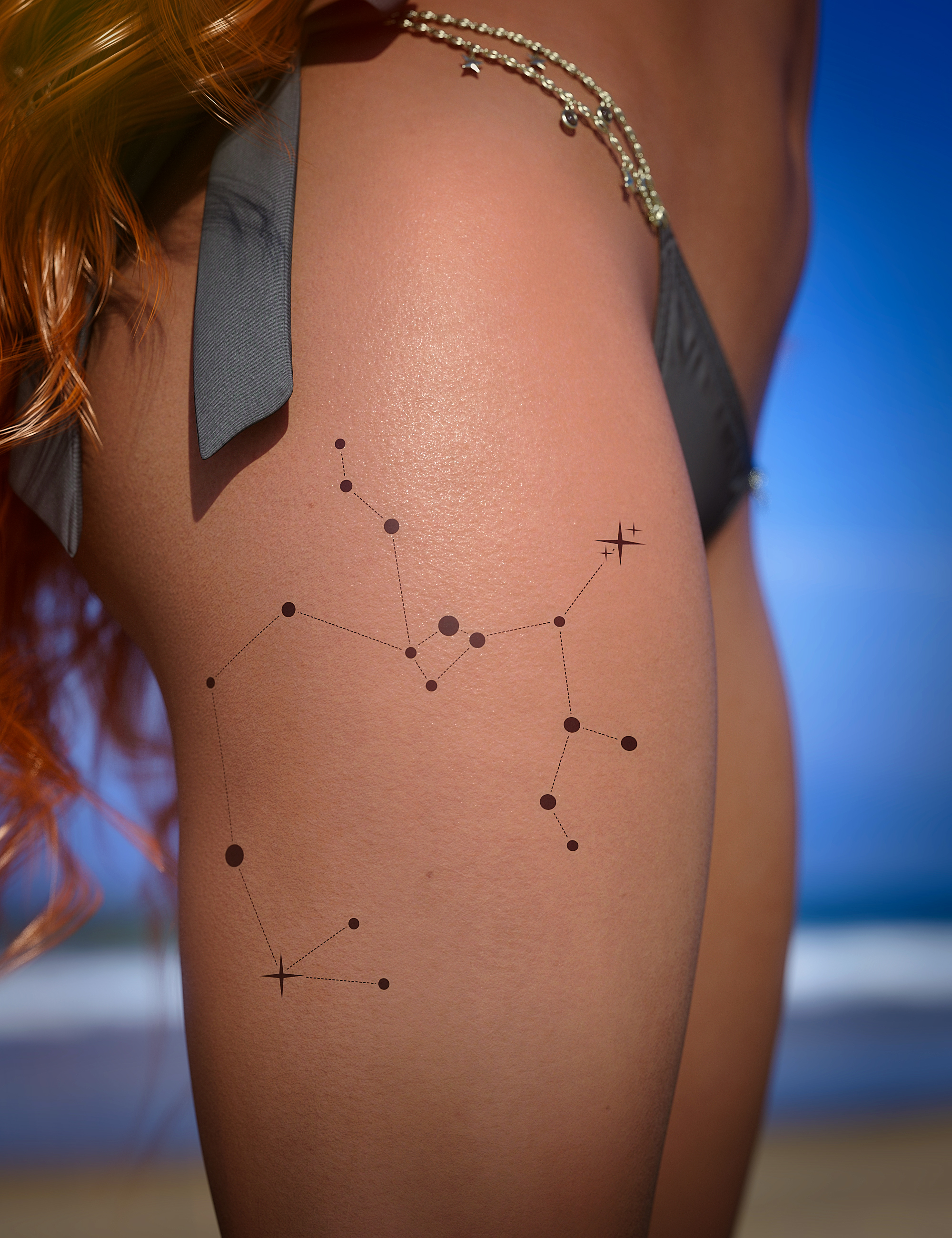 Sagittarius Zodiac Tattoo for Genesis 8.1 by: SR3, 3D Models by Daz 3D