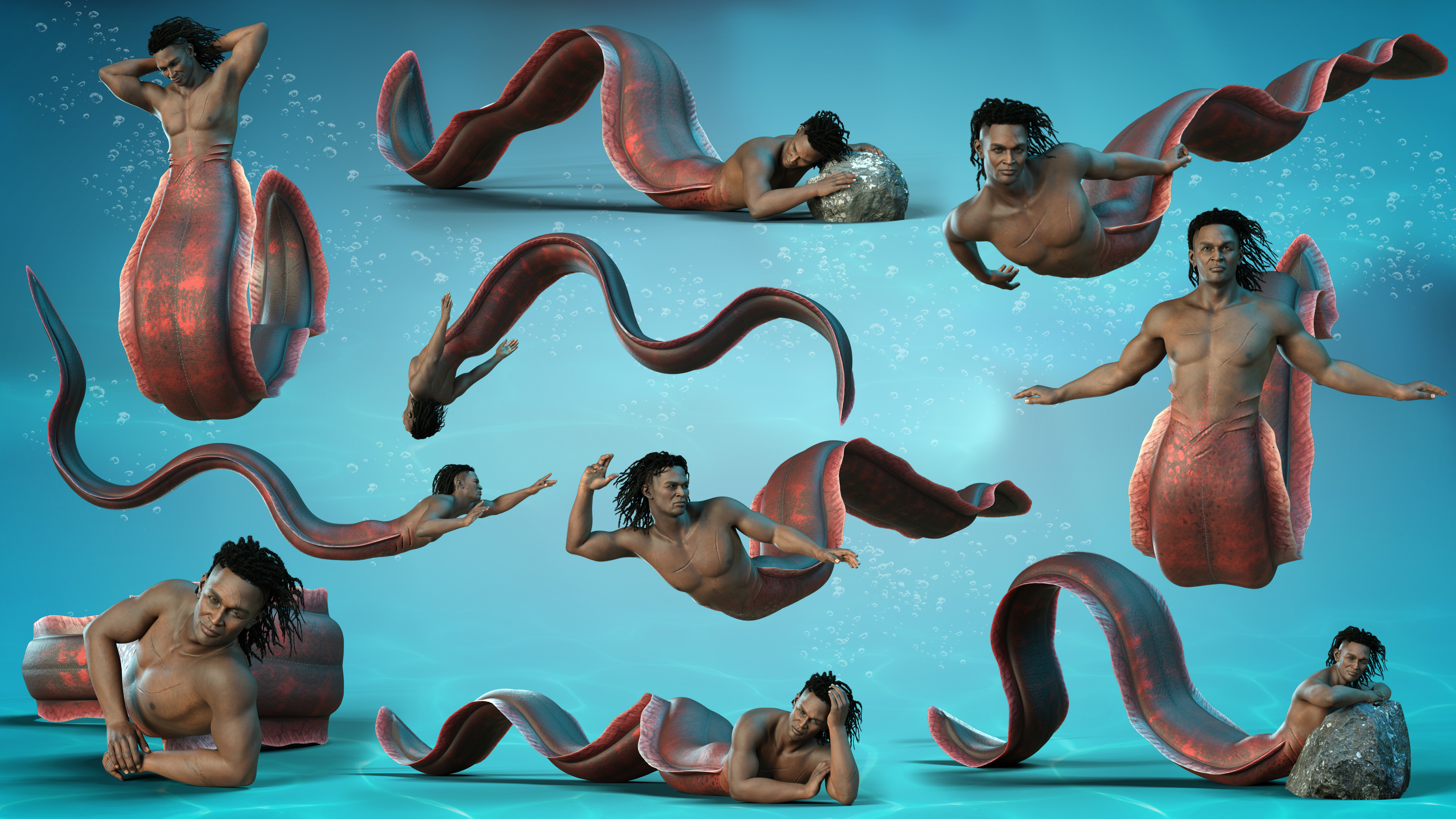 Z Deep Waters Poses and Expressions for Zale 8.1 by: Zeddicuss, 3D Models by Daz 3D