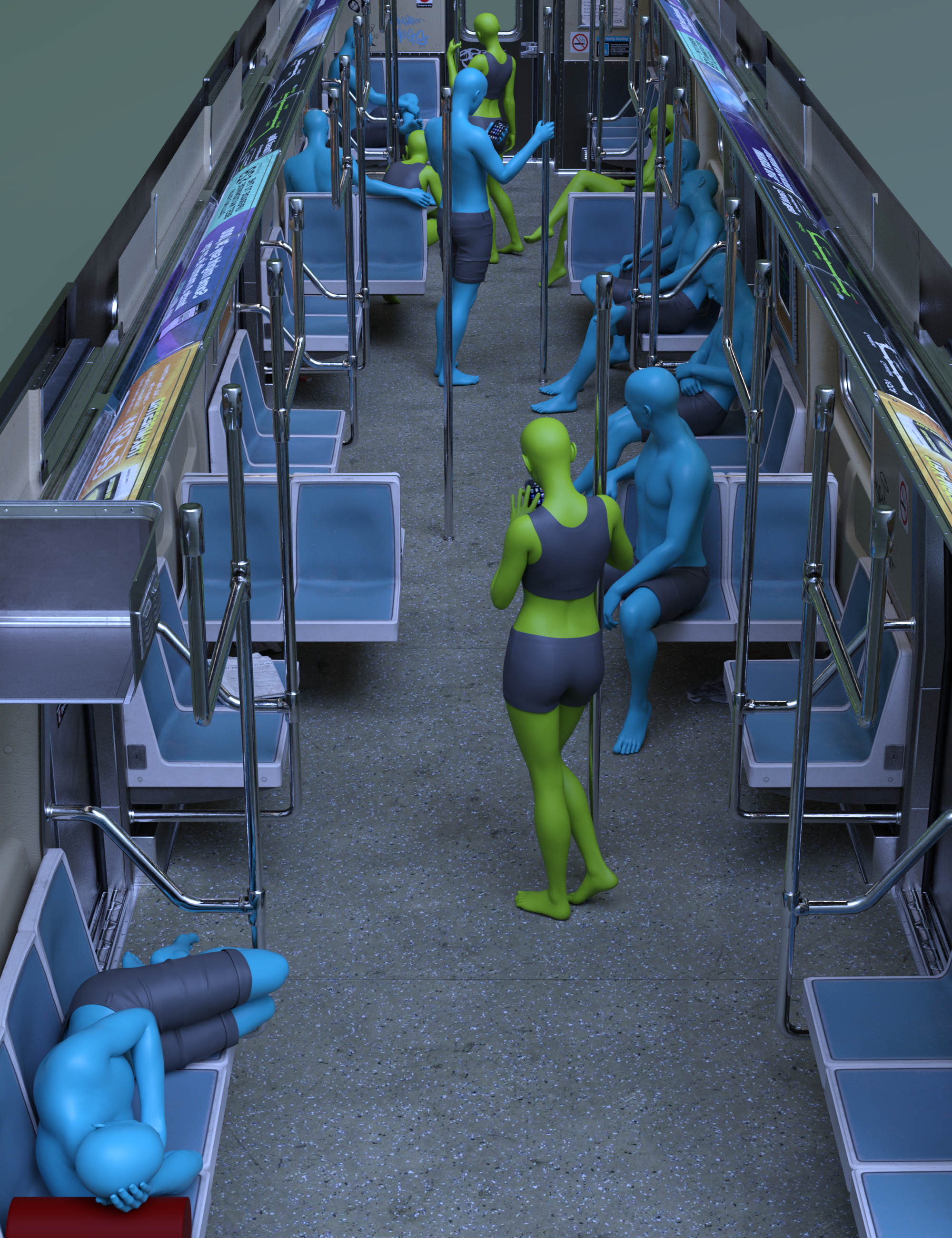 CDI Subway Poses for Genesis 8.1 by: Capsces Digital Ink, 3D Models by Daz 3D