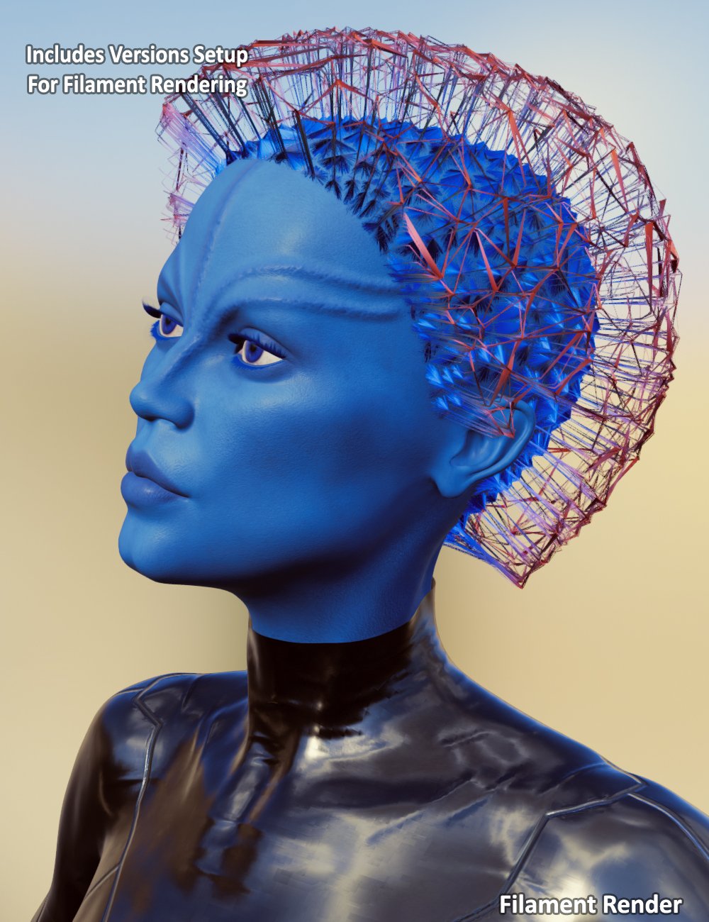 Alien Styles Hair for Genesis 8 Females | Daz 3D