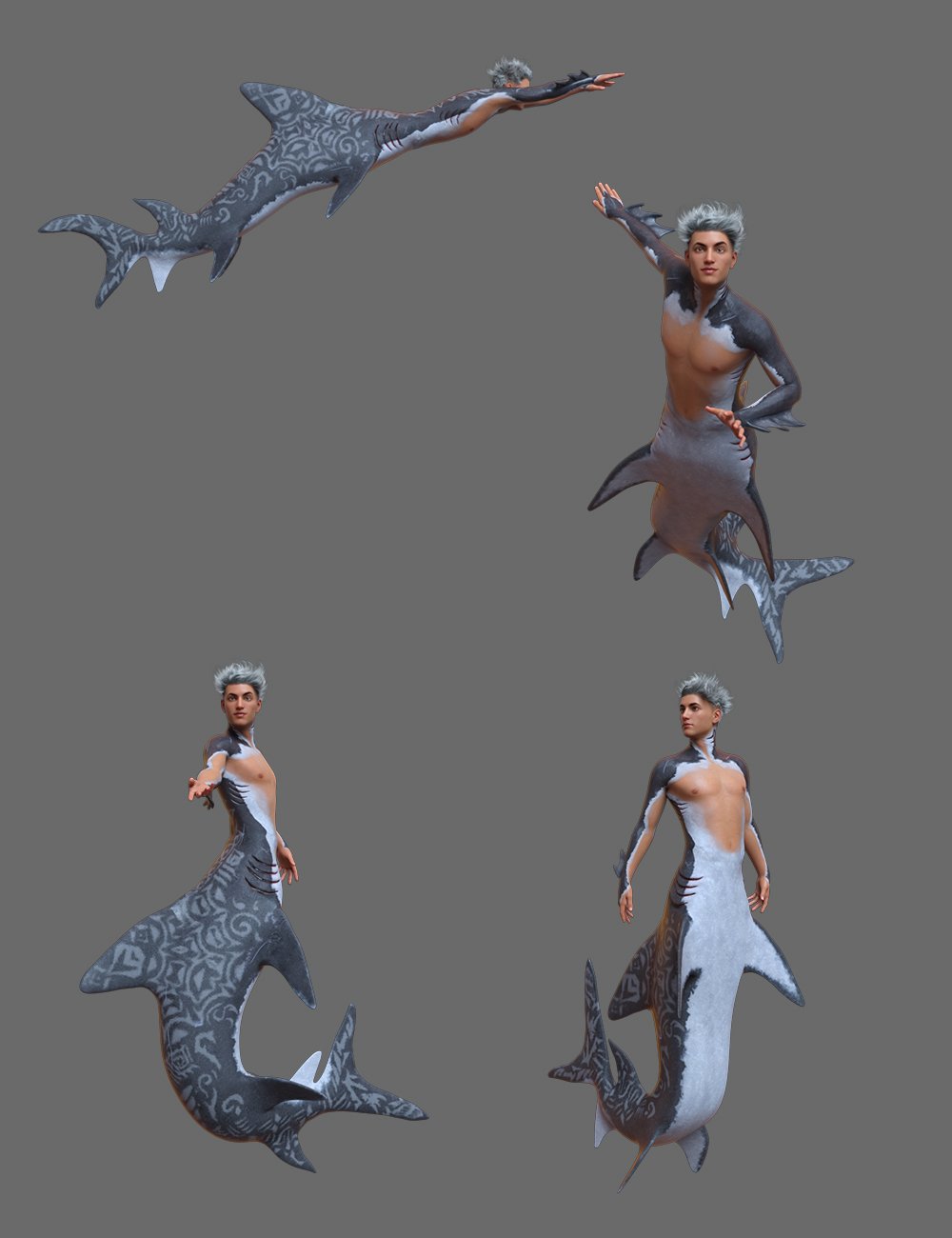 Shark Boy Hierarchical Poses for Genesis 8 Male and FPE Shark Tail Shark Boy Hierarchical Poses for Genesis 8 Male and FPE Shark Tail by: Ensary, 3D Models by Daz 3D