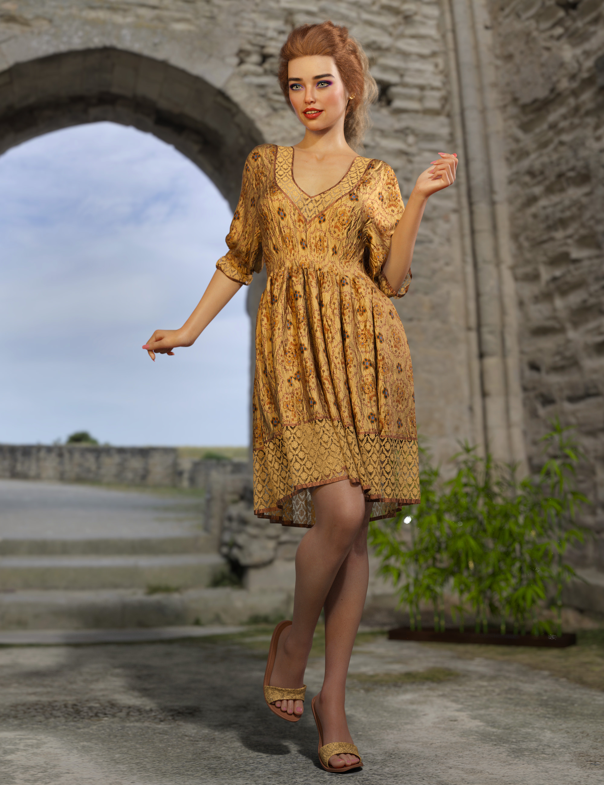 dForce Kira Outfit for Genesis 8 and 8.1 Females by: Nelmi, 3D Models by Daz 3D