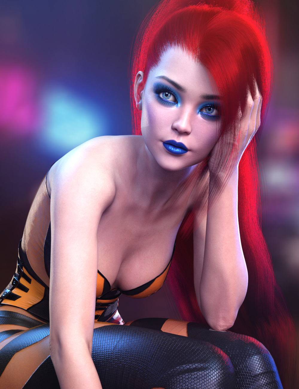 dForce Tenebris Hair for Genesis 8.1 Females by: HM, 3D Models by Daz 3D