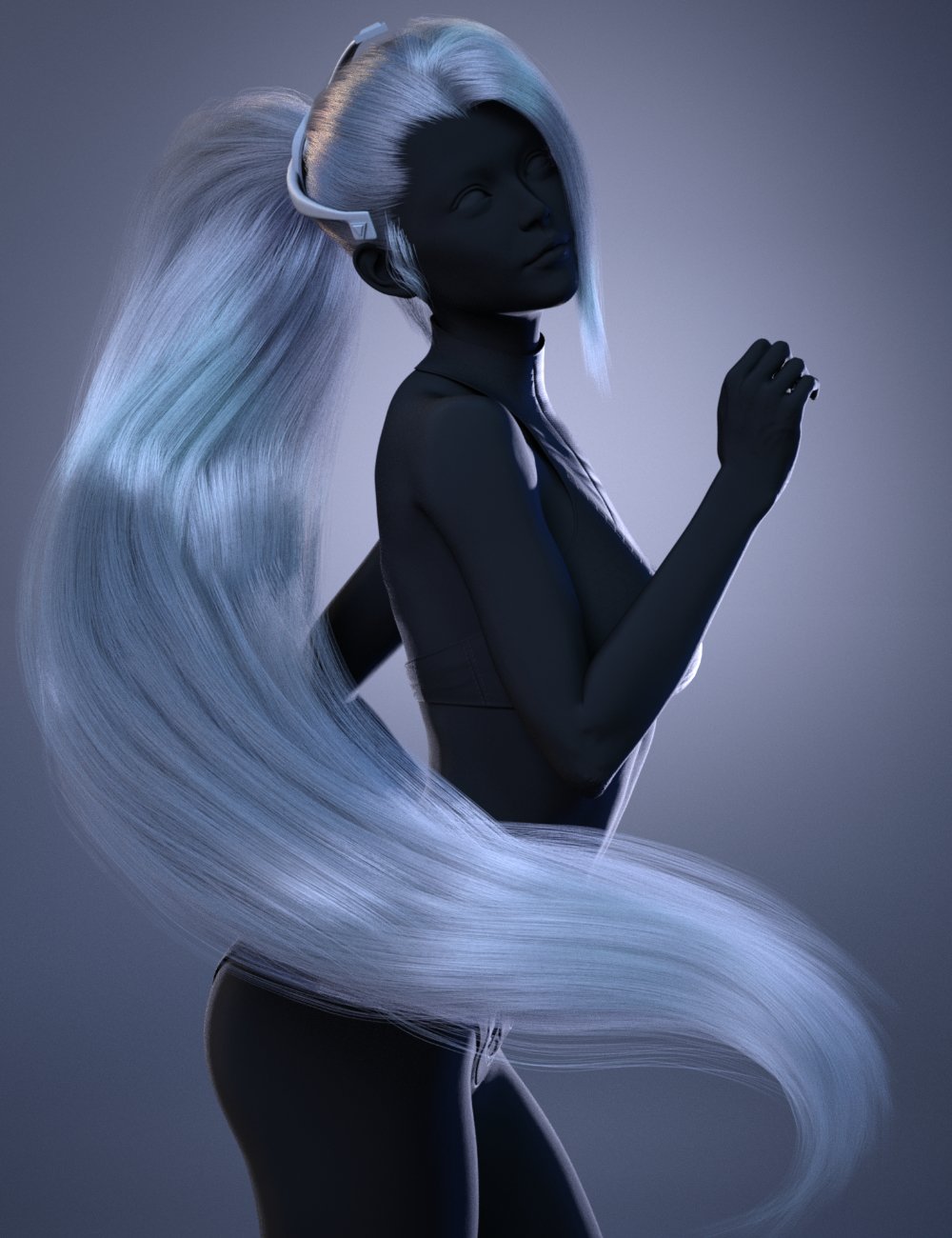 dForce Tenebris Hair for Genesis 8.1 Females by: HM, 3D Models by Daz 3D