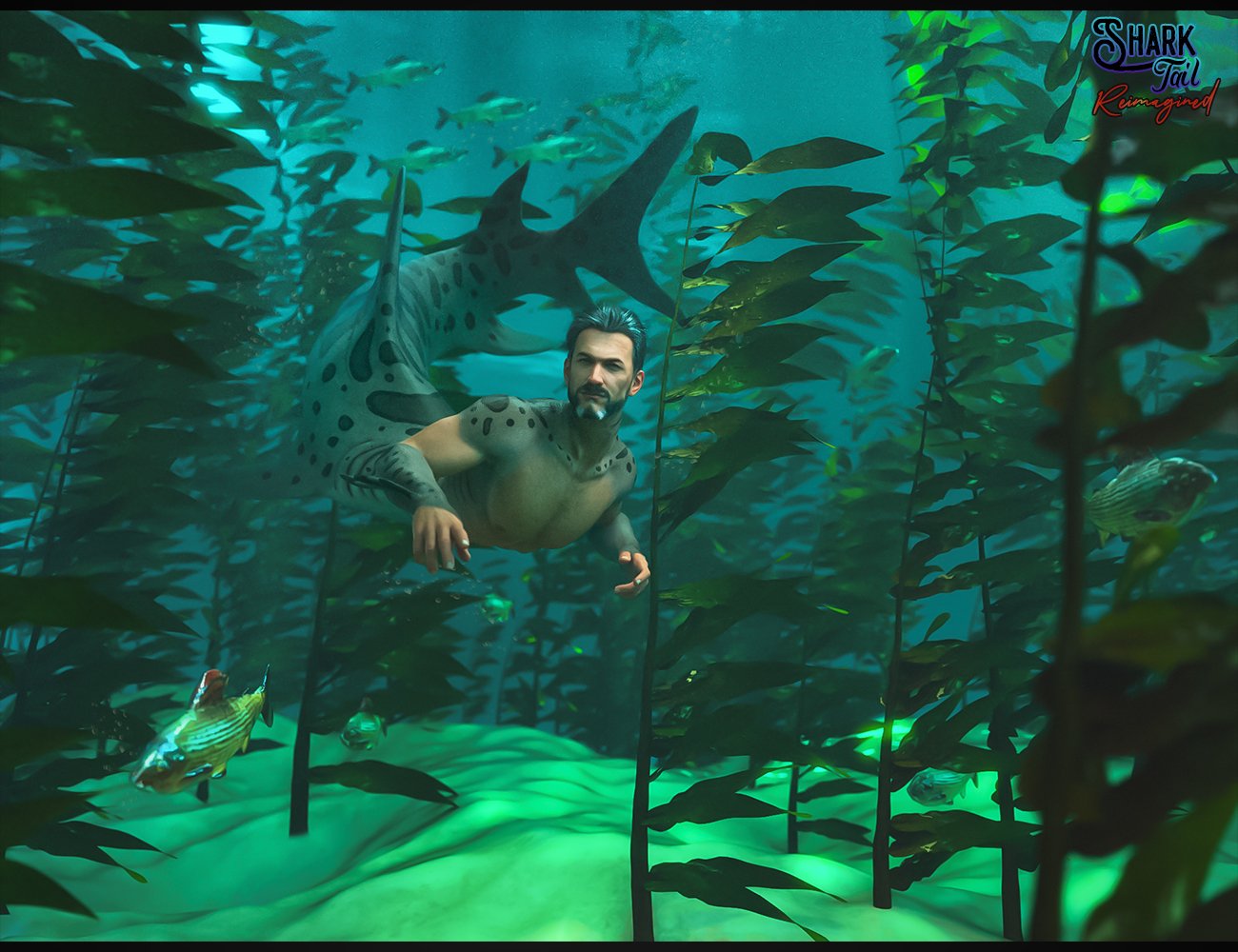 Shark Tail Reimagined Texture Add-on for Genesis 8 Males by: FenixPhoenixEsid, 3D Models by Daz 3D