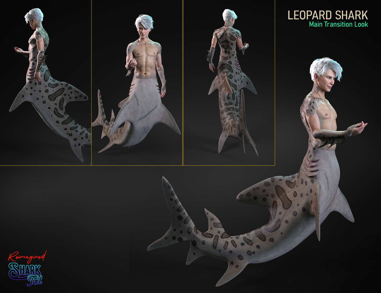 Shark Tail Reimagined Texture Add-on for Genesis 8 Males by: FenixPhoenixEsid, 3D Models by Daz 3D