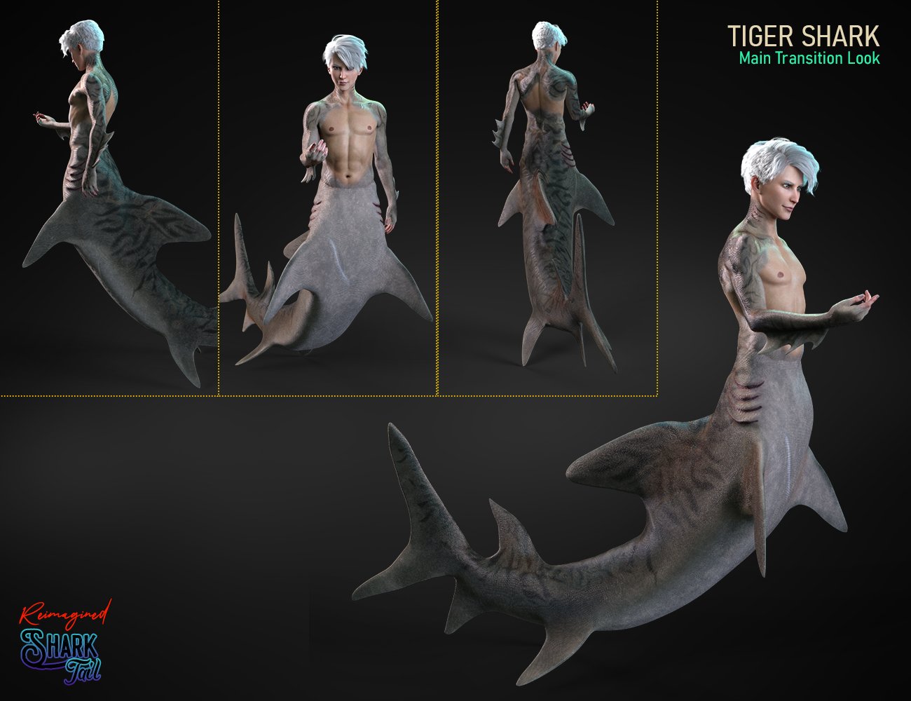 Shark Tail Reimagined Texture Add-on for Genesis 8 Males Shark Tail Reimagined Texture Add-on for Genesis 8 Males by: FenixPhoenixEsid, 3D Models by Daz 3D