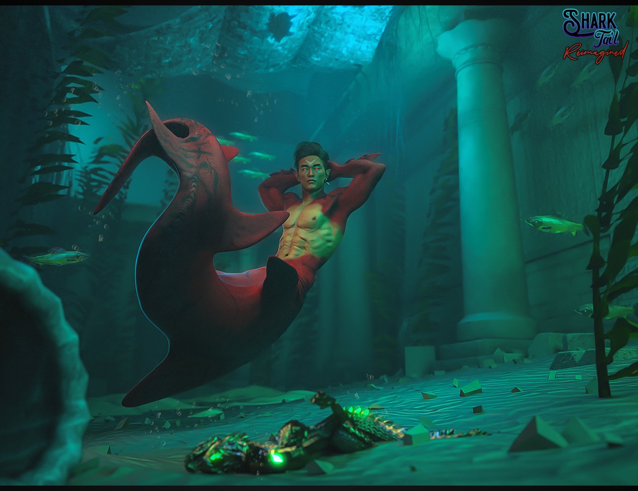 Shark Tail Reimagined Texture Add-on for Genesis 8 Males Shark Tail Reimagined Texture Add-on for Genesis 8 Males by: FenixPhoenixEsid, 3D Models by Daz 3D