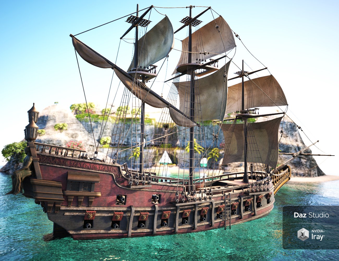 Tartarean Pirate Ship by: Charlie, 3D Models by Daz 3D
