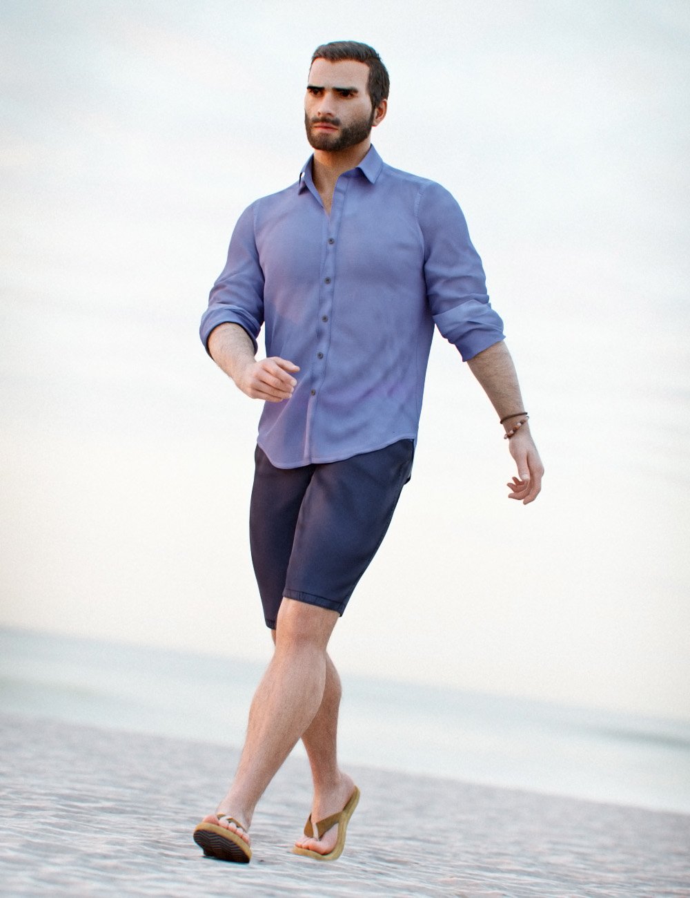 dForce MI Summer Casual Outfit for Genesis 8 and 8.1 Males by: mal3Imagery, 3D Models by Daz 3D