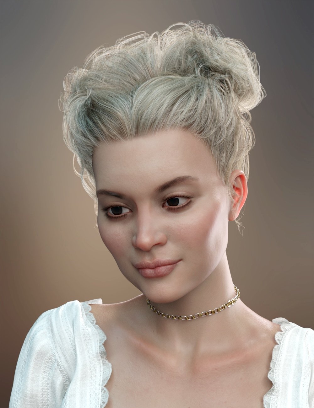 Truli Updo Hair for Genesis 8, 8.1, and Genesis 3 Female by: RedzStudio, 3D Models by Daz 3D