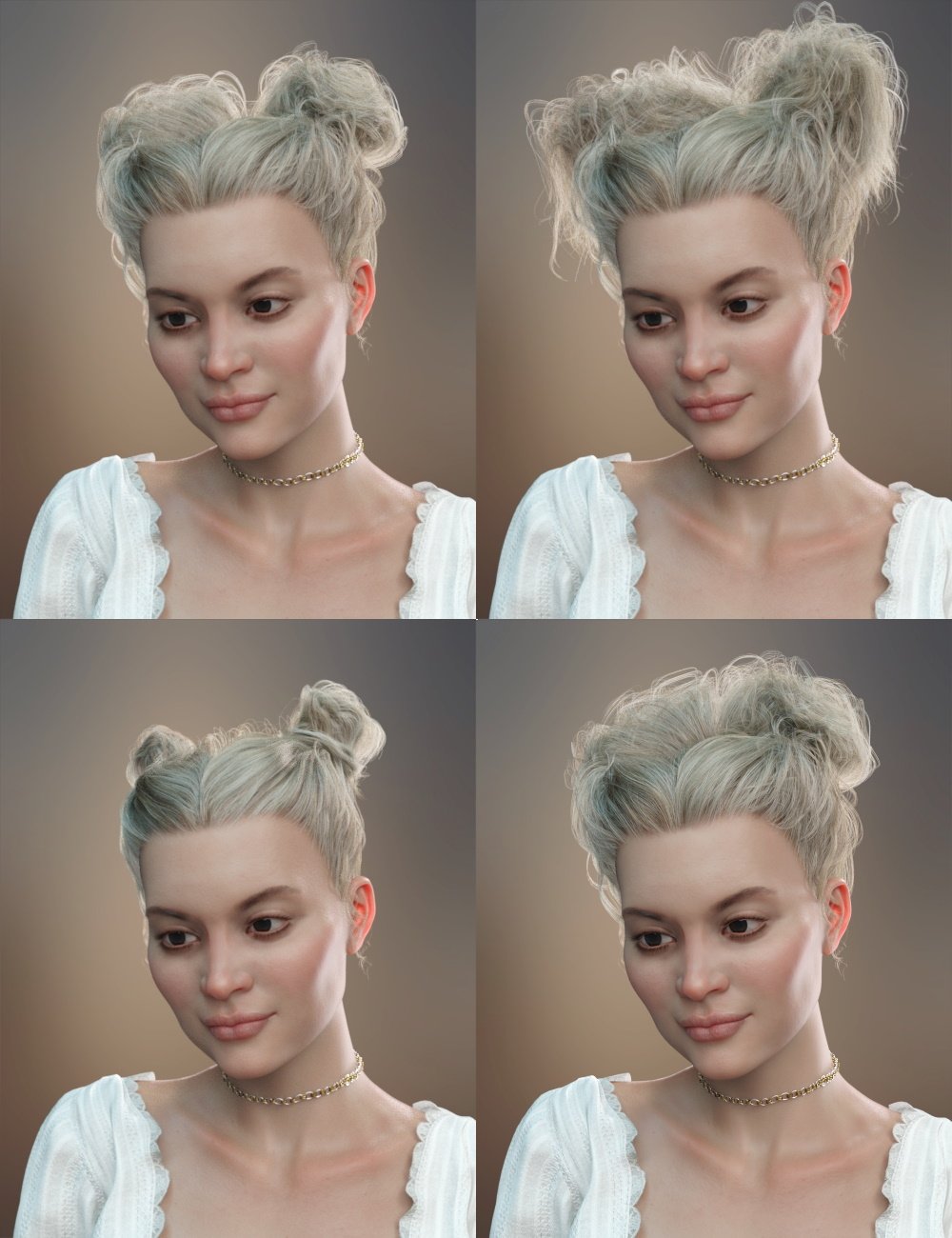 Truli Updo Hair for Genesis 8, 8.1, and Genesis 3 Female by: RedzStudio, 3D Models by Daz 3D