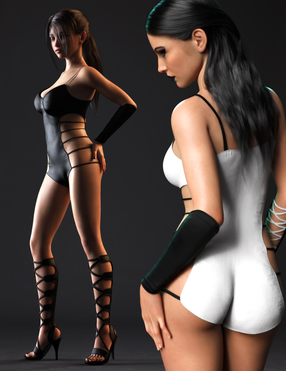 Strappy Suit Set for Genesis 8 and 8.1 Females by: Mytilus3dLab, 3D Models by Daz 3D