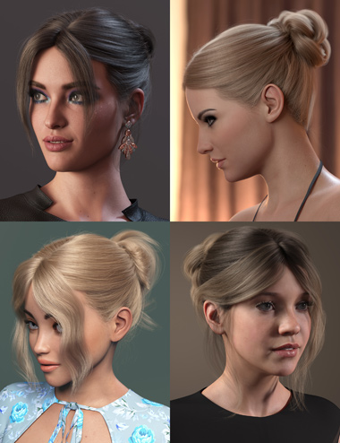 MEGA Updo 2 Hair for Genesis 8 and 8.1 Females by: outoftouch, 3D Models by Daz 3D