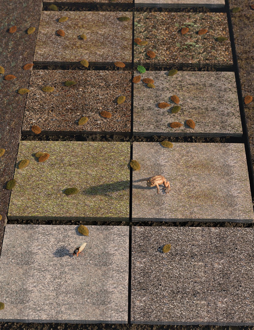 Not So Ancient Stones - Rough Concrete Shaders for Iray by: MartinJFrost, 3D Models by Daz 3D