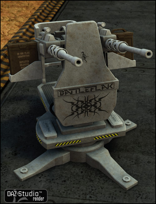 BattleFlak Machine Gun Turret by: Nightshift3D, 3D Models by Daz 3D