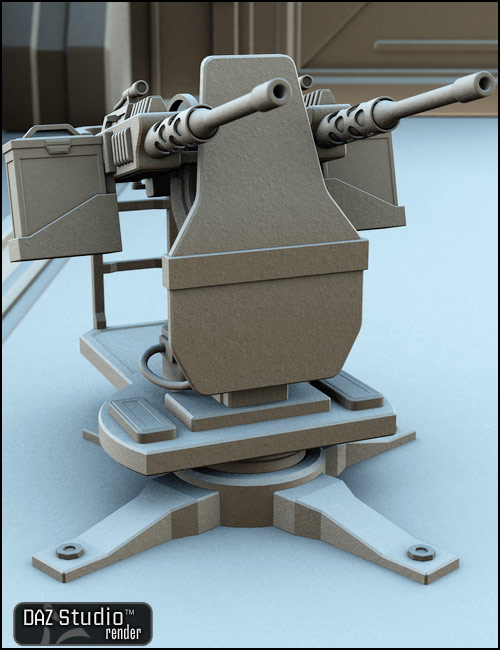 BattleFlak Machine Gun Turret by: Nightshift3D, 3D Models by Daz 3D