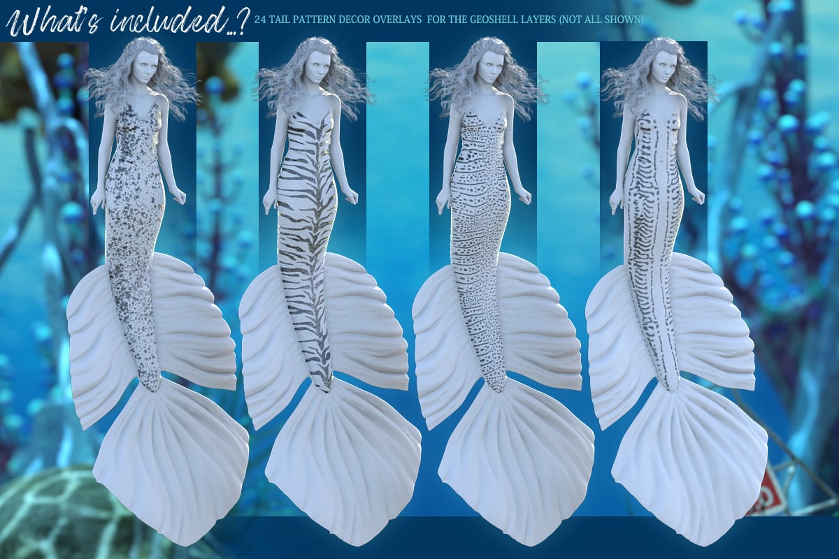 Sailors Ruin Metallic Tails and Geoshells for Coral 8.1 by: ForbiddenWhispers, 3D Models by Daz 3D
