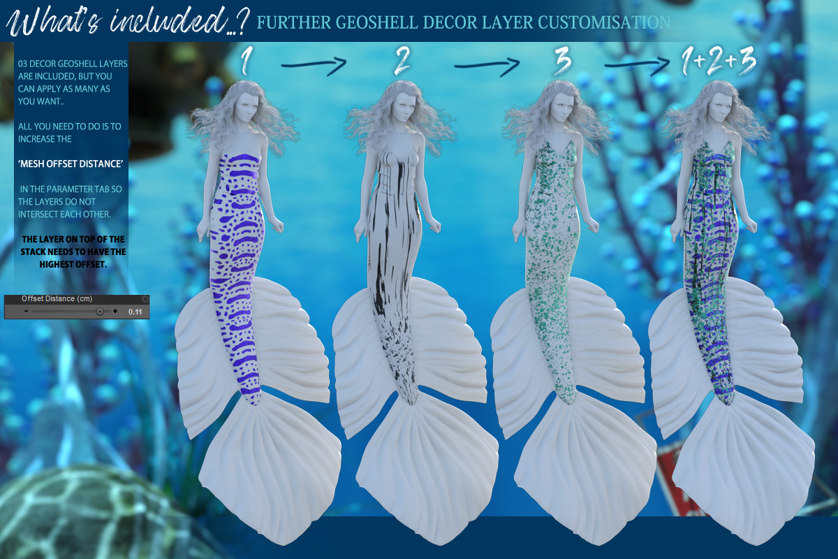 Sailors Ruin Metallic Tails and Geoshells for Coral 8.1 by: ForbiddenWhispers, 3D Models by Daz 3D