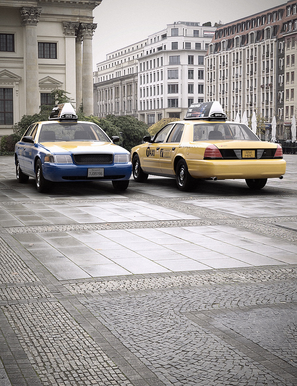 Downtown Taxi by: RedCrow3DArtOdyssey, 3D Models by Daz 3D