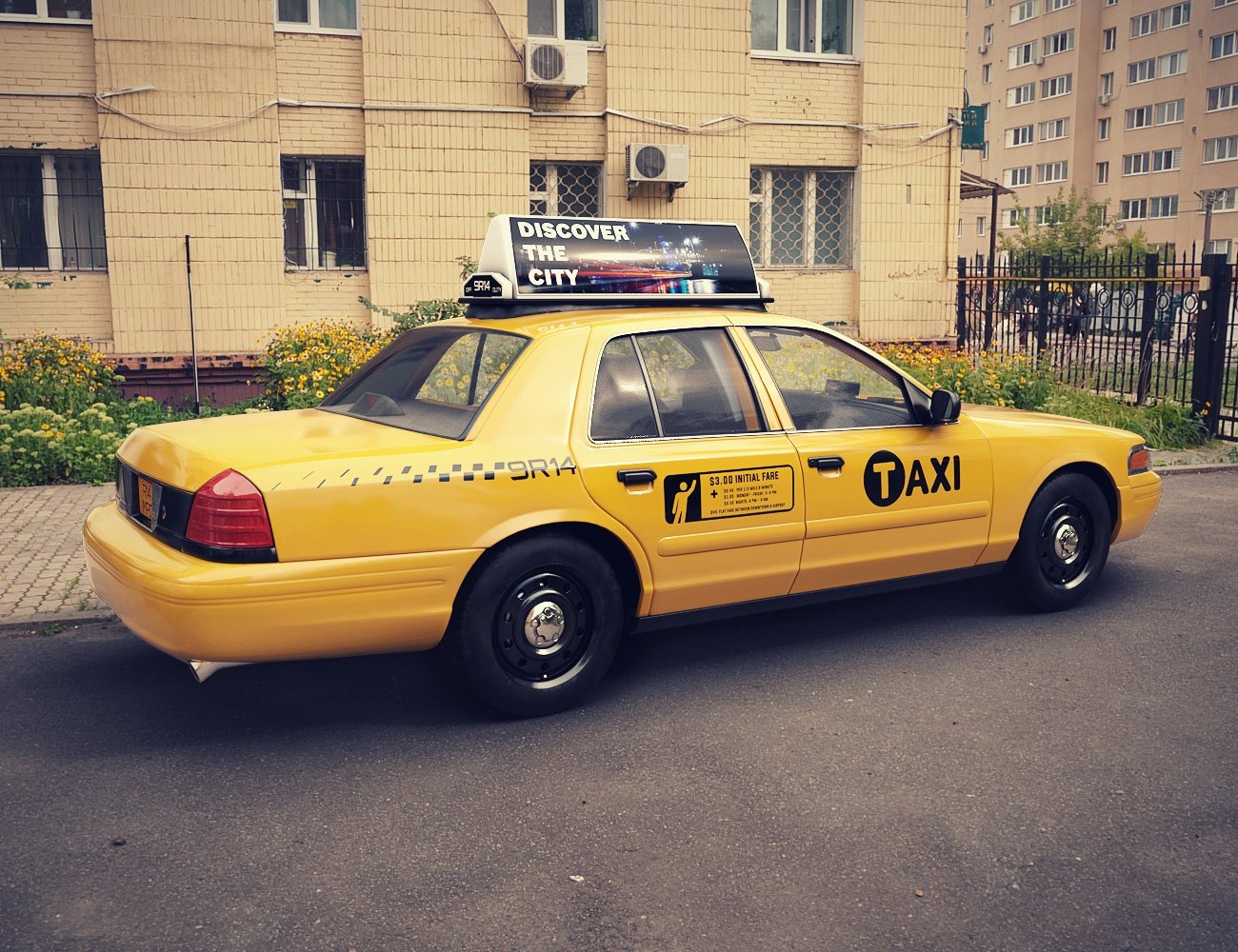 Downtown Taxi by: RedCrow3DArtOdyssey, 3D Models by Daz 3D