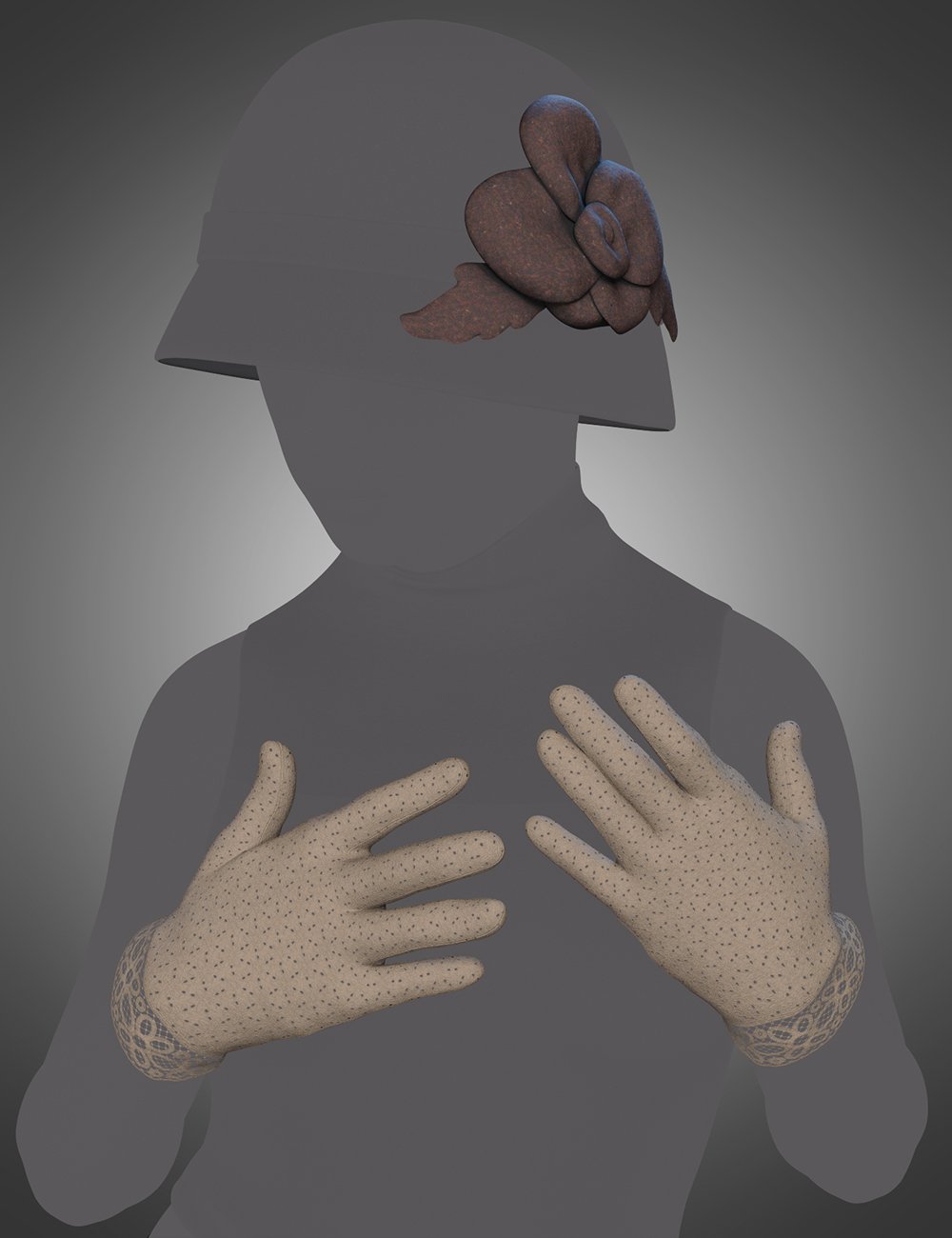 Vintage Hats and Gloves for Genesis 8 and 8.1 Females by: Barbara BrundonUmblefuglySade, 3D Models by Daz 3D