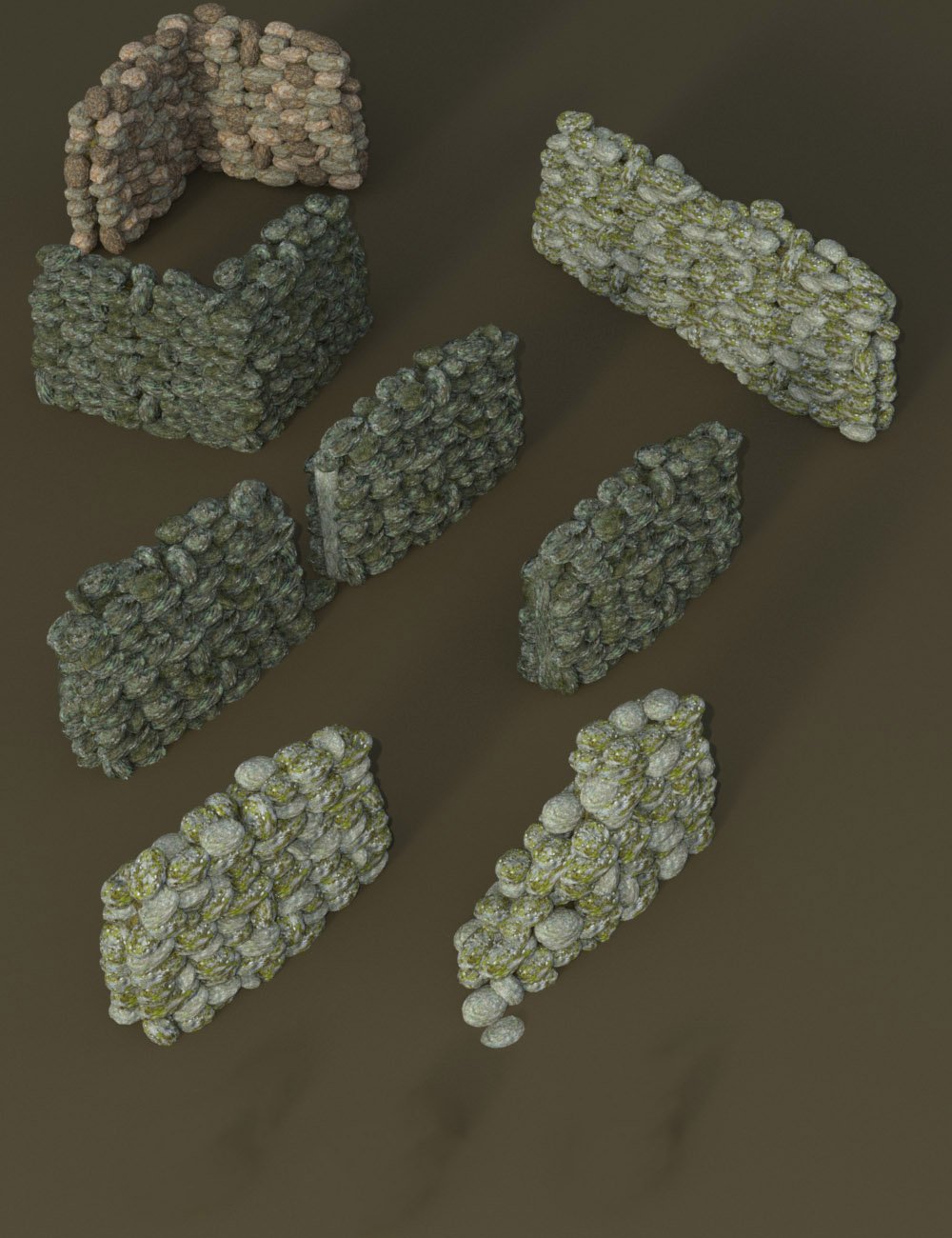 Ancient Stones - Modular Dry Stone Rustic Walls by: MartinJFrost, 3D Models by Daz 3D