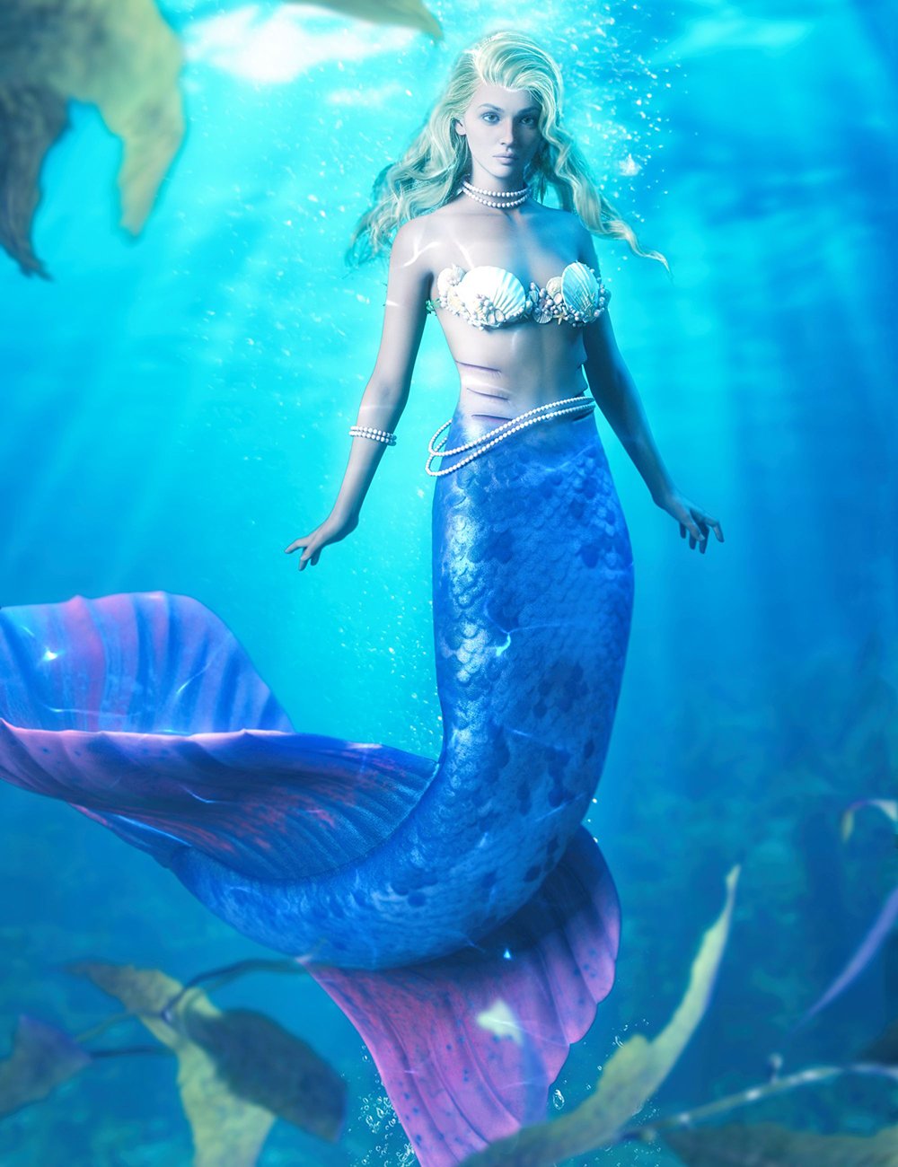 BW Sea Pearl Mermaid Outfit For Genesis 8 and Genesis 8.1 Females by: Beautyworks, 3D Models by Daz 3D