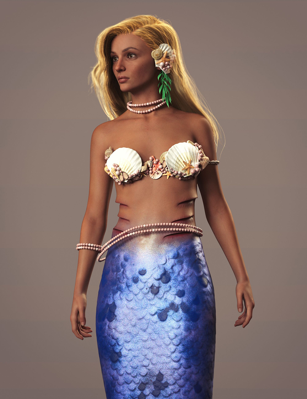 BW Sea Pearl Mermaid Outfit For Genesis 8 and Genesis 8.1 Females by: Beautyworks, 3D Models by Daz 3D