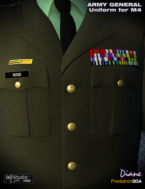 Army General Uniform by: Predatron, 3D Models by Daz 3D