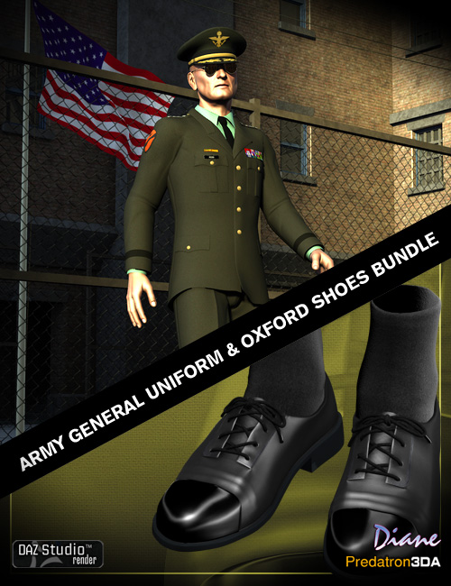 Army General Uniform Bundle by: PredatronDiane, 3D Models by Daz 3D