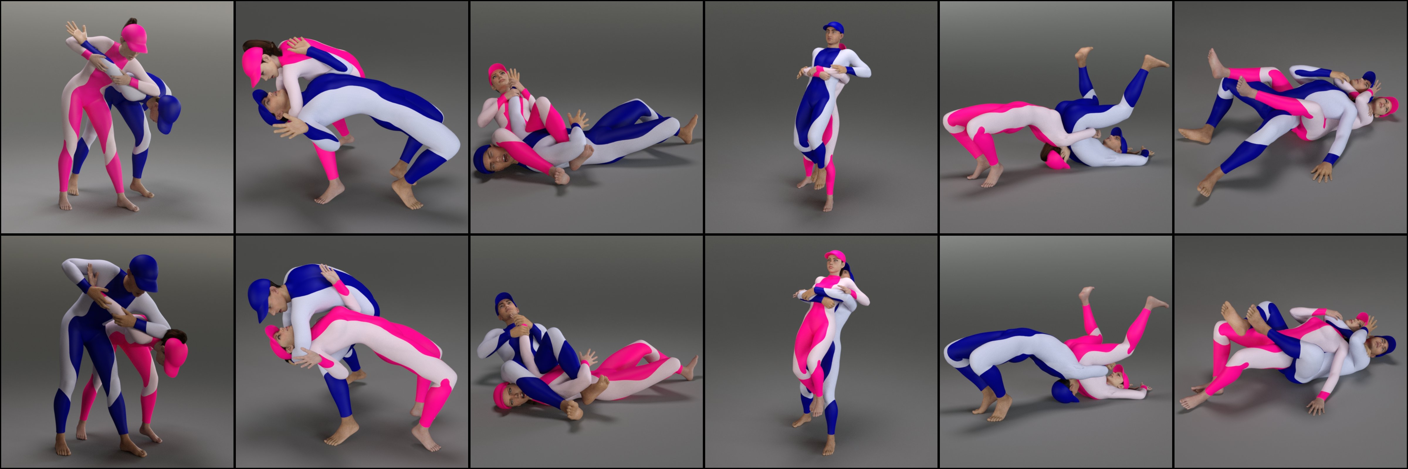 Grappling Poses Volume 3 for Genesis 8 and 8.1 Grappling Poses Volume 3 for Genesis 8 and 8.1 by: atrilliongames, 3D Models by Daz 3D