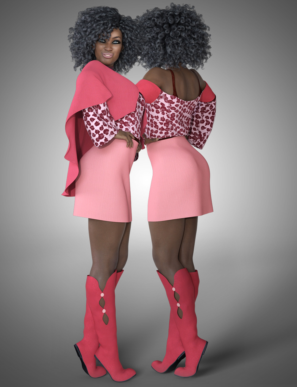 dForce Cape Dress for Genesis 8 Female by: PoisenedLily, 3D Models by Daz 3D