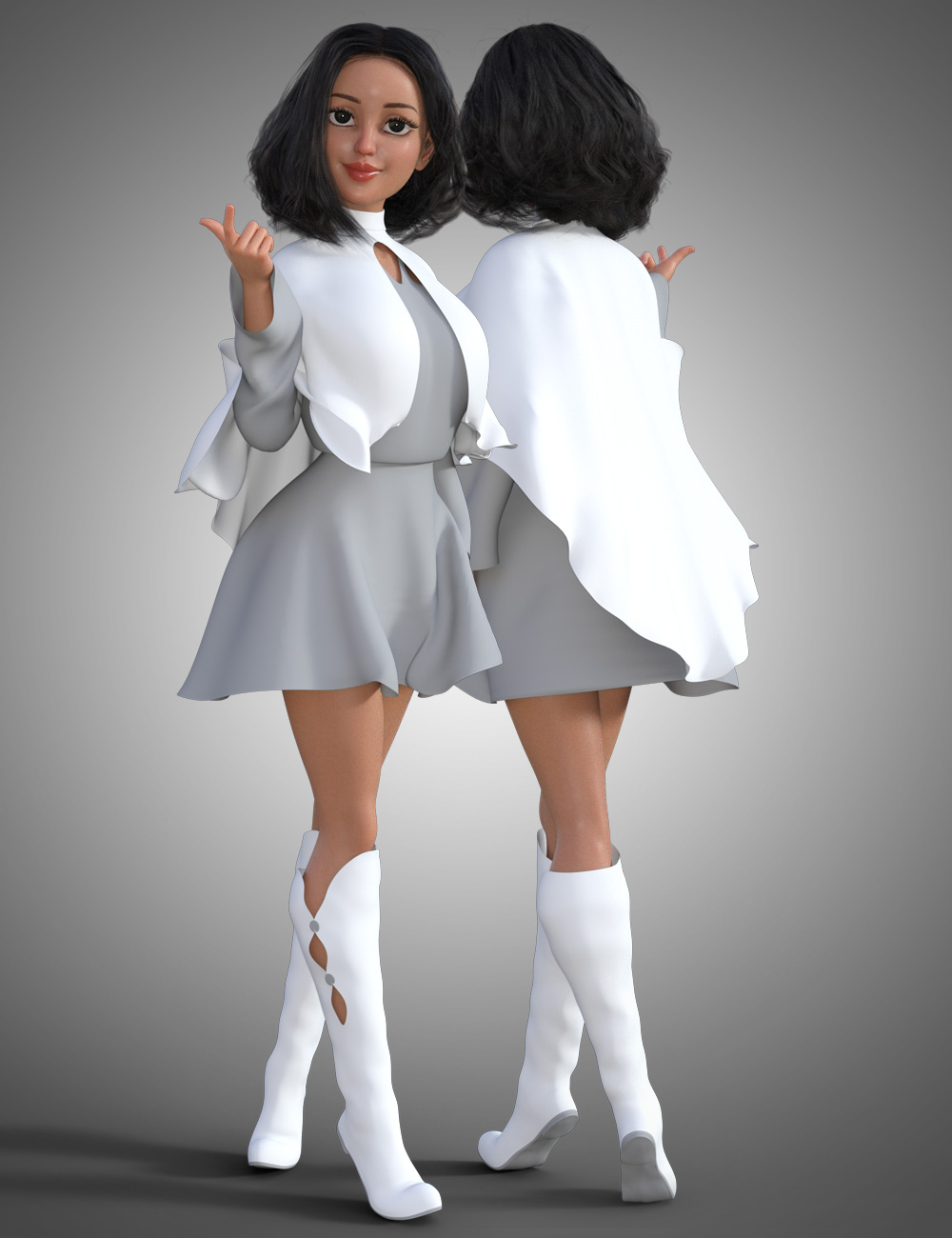dForce Cape Dress for Genesis 8 Female dForce Cape Dress for Genesis 8 Female by: PoisenedLily, 3D Models by Daz 3D