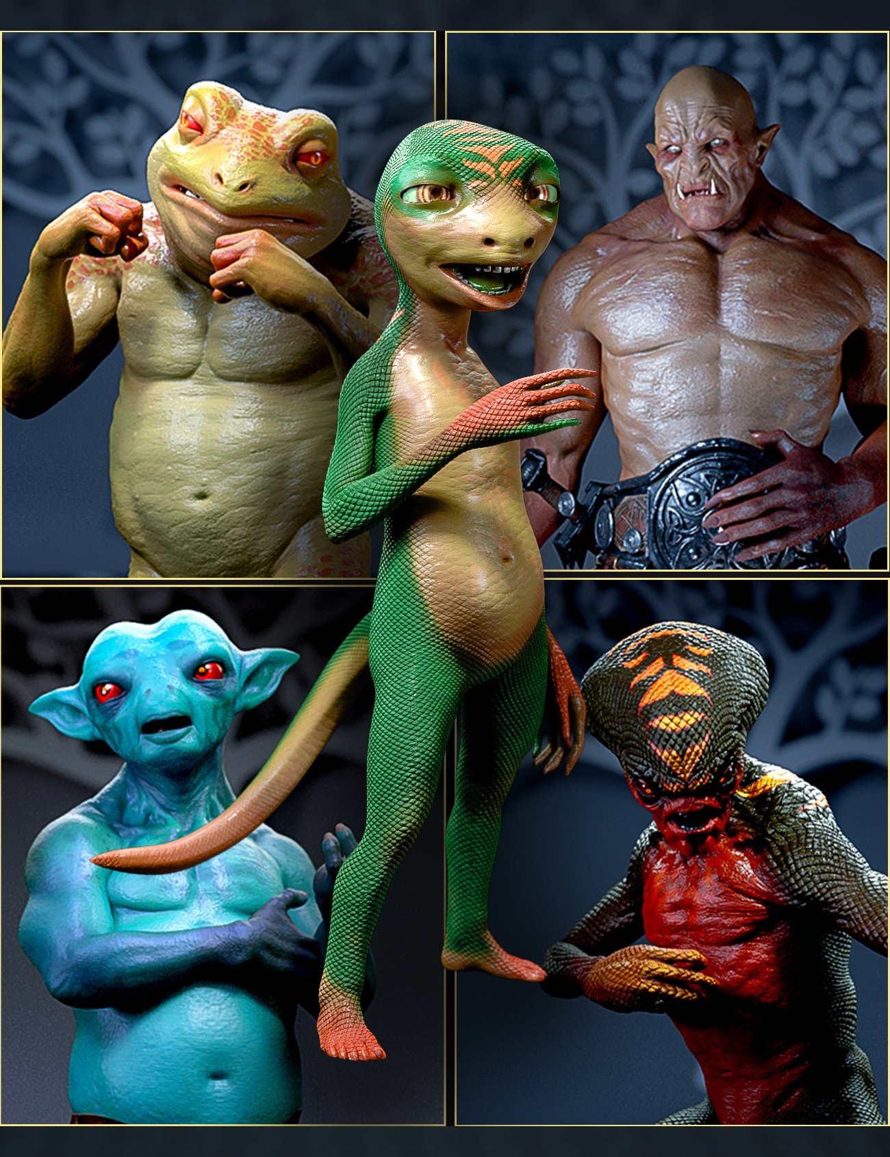 Alternate Textures for Oso Newt and Genesis 8.1 Males