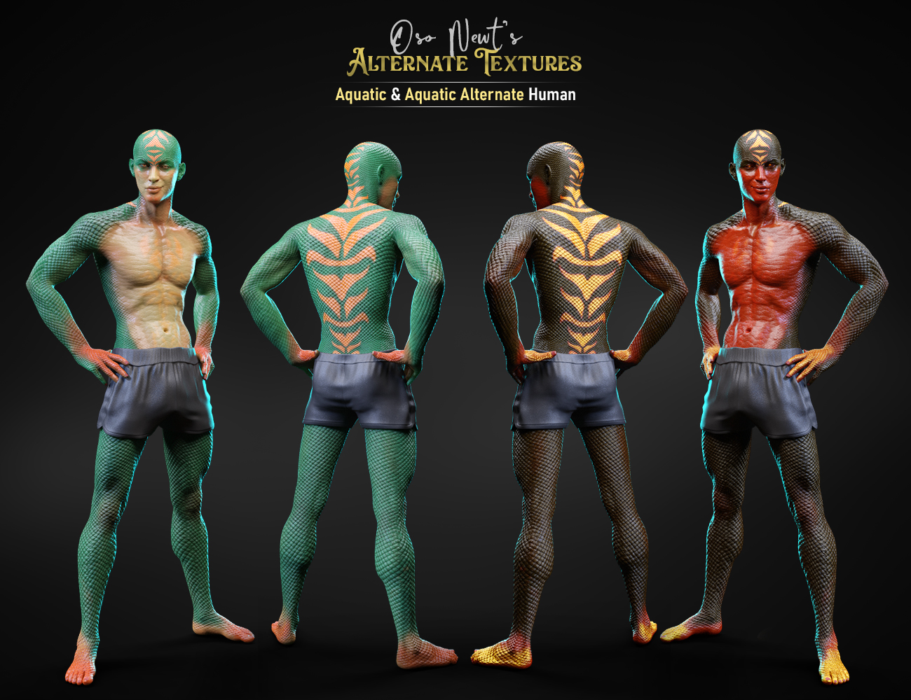 Alternate Textures for Oso Newt and Genesis 8.1 Males by: FenixPhoenixEsid, 3D Models by Daz 3D