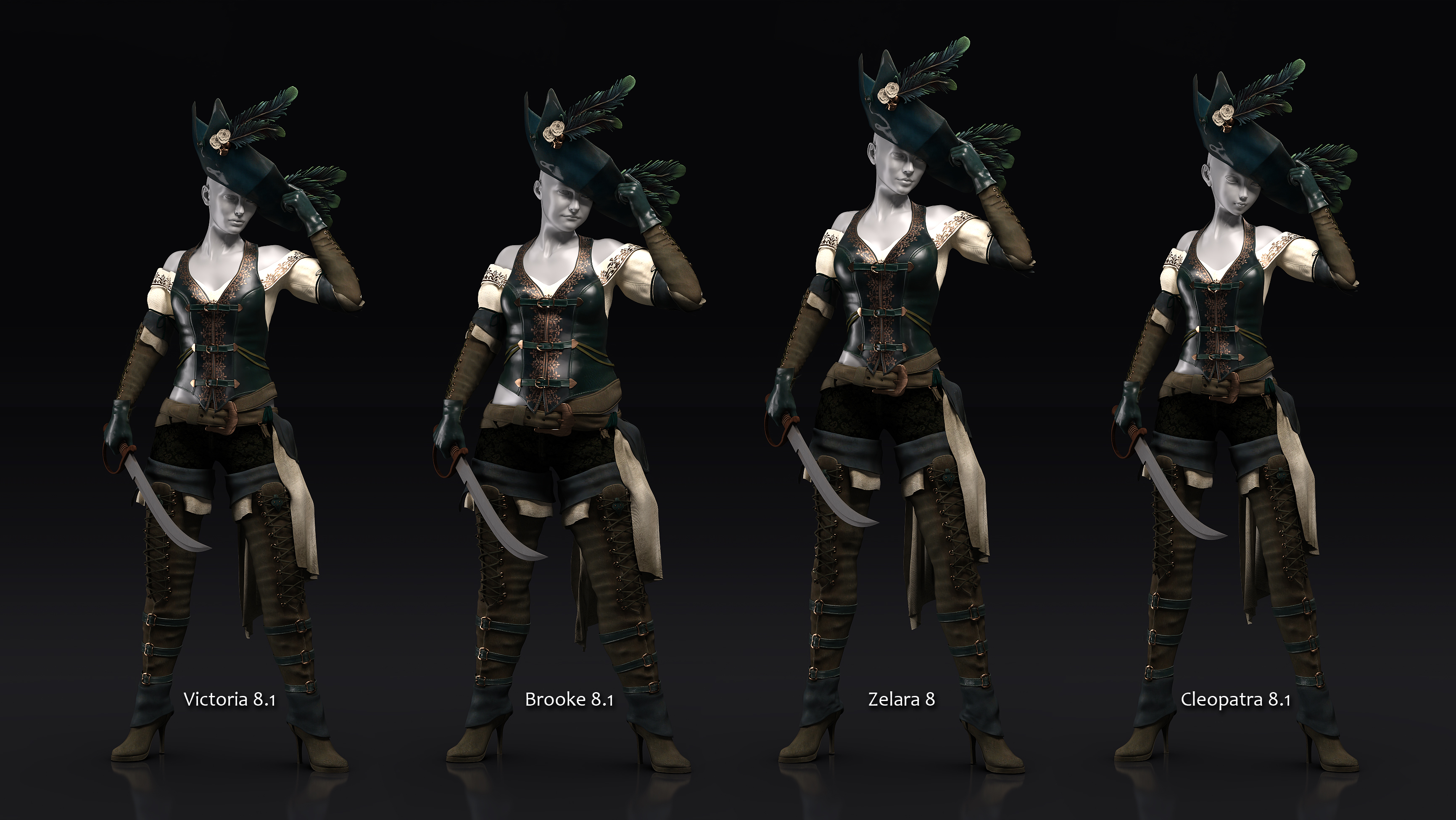 dForce Black Seas for Genesis 8 and 8.1 Females by: Barbara BrundonUmblefugly, 3D Models by Daz 3D