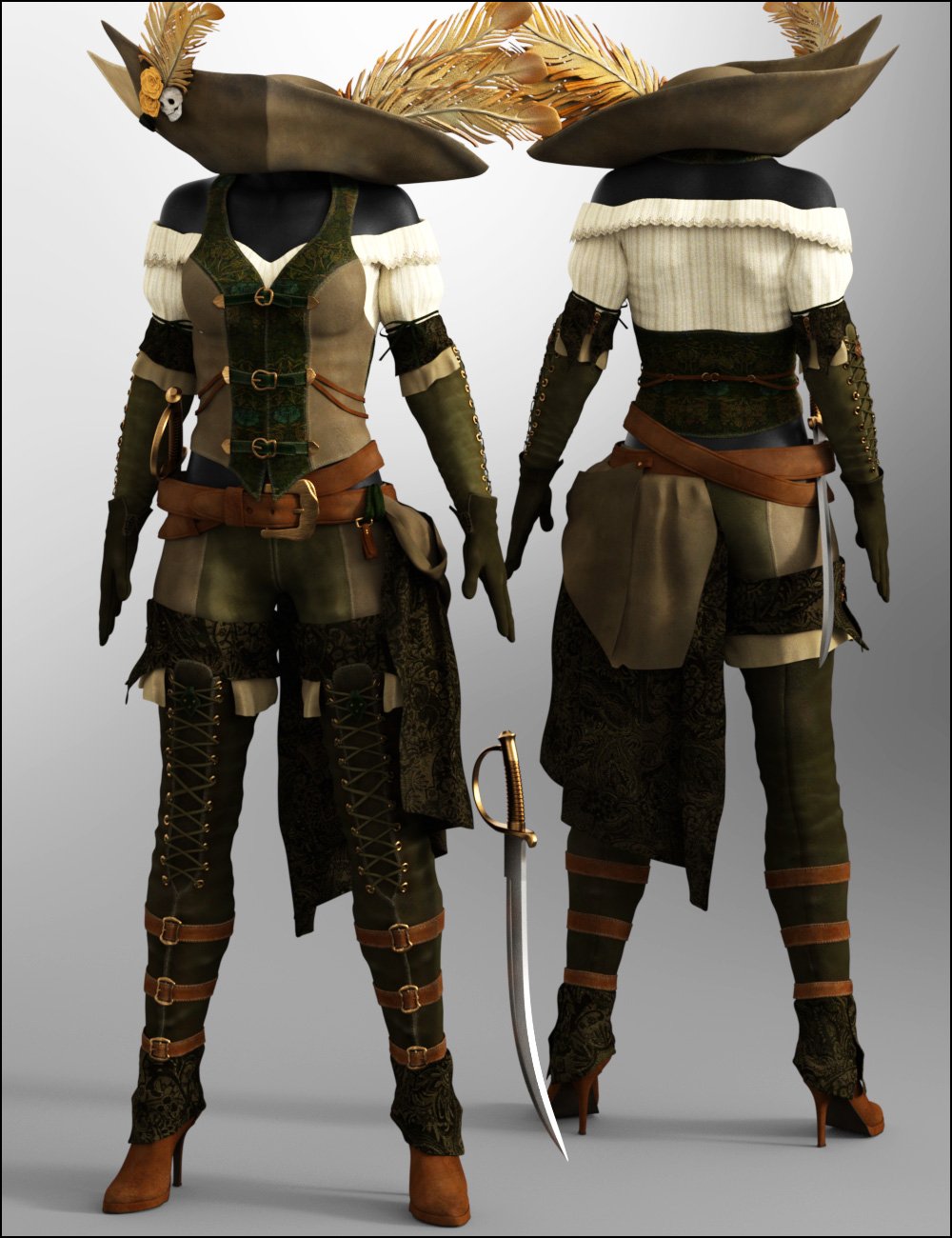 dForce Black Seas Outfit Textures by: Arien, 3D Models by Daz 3D