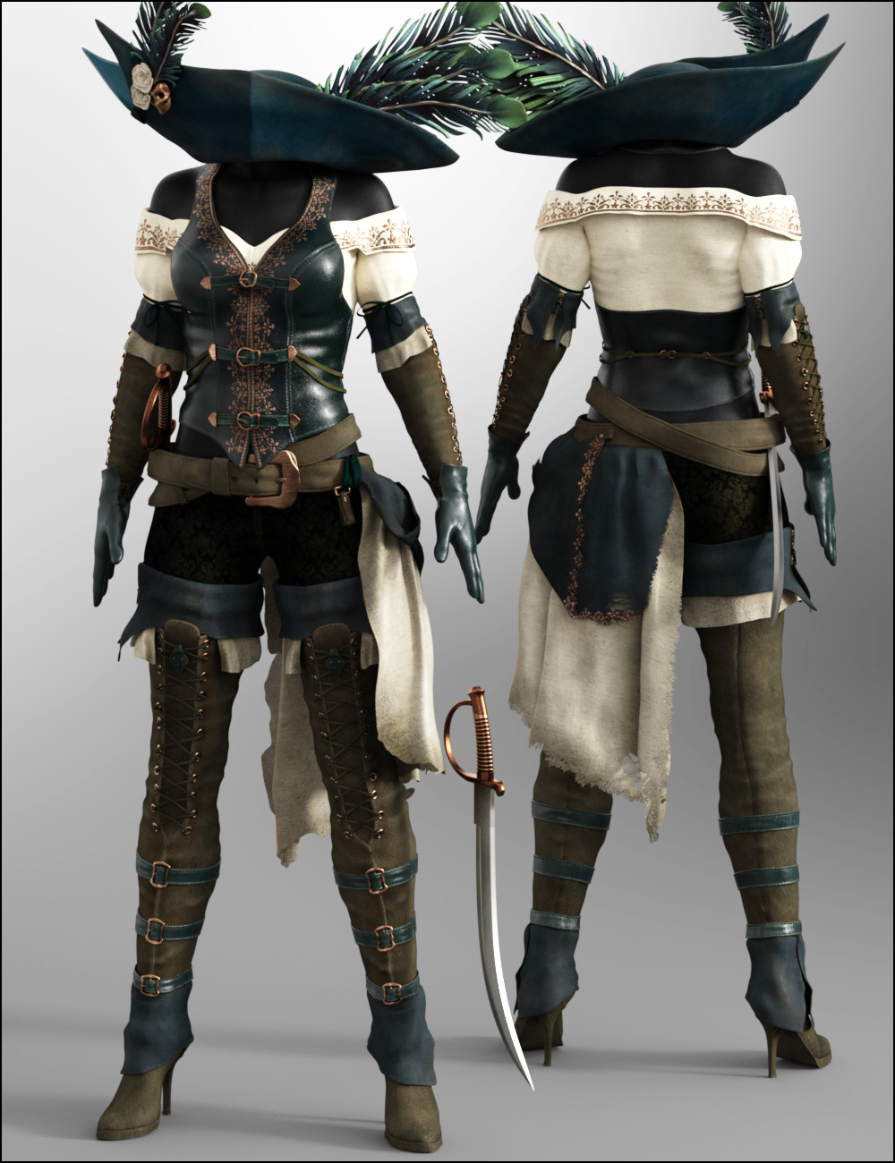 dForce Black Seas Outfit Textures dForce Black Seas Outfit Textures by: Arien, 3D Models by Daz 3D