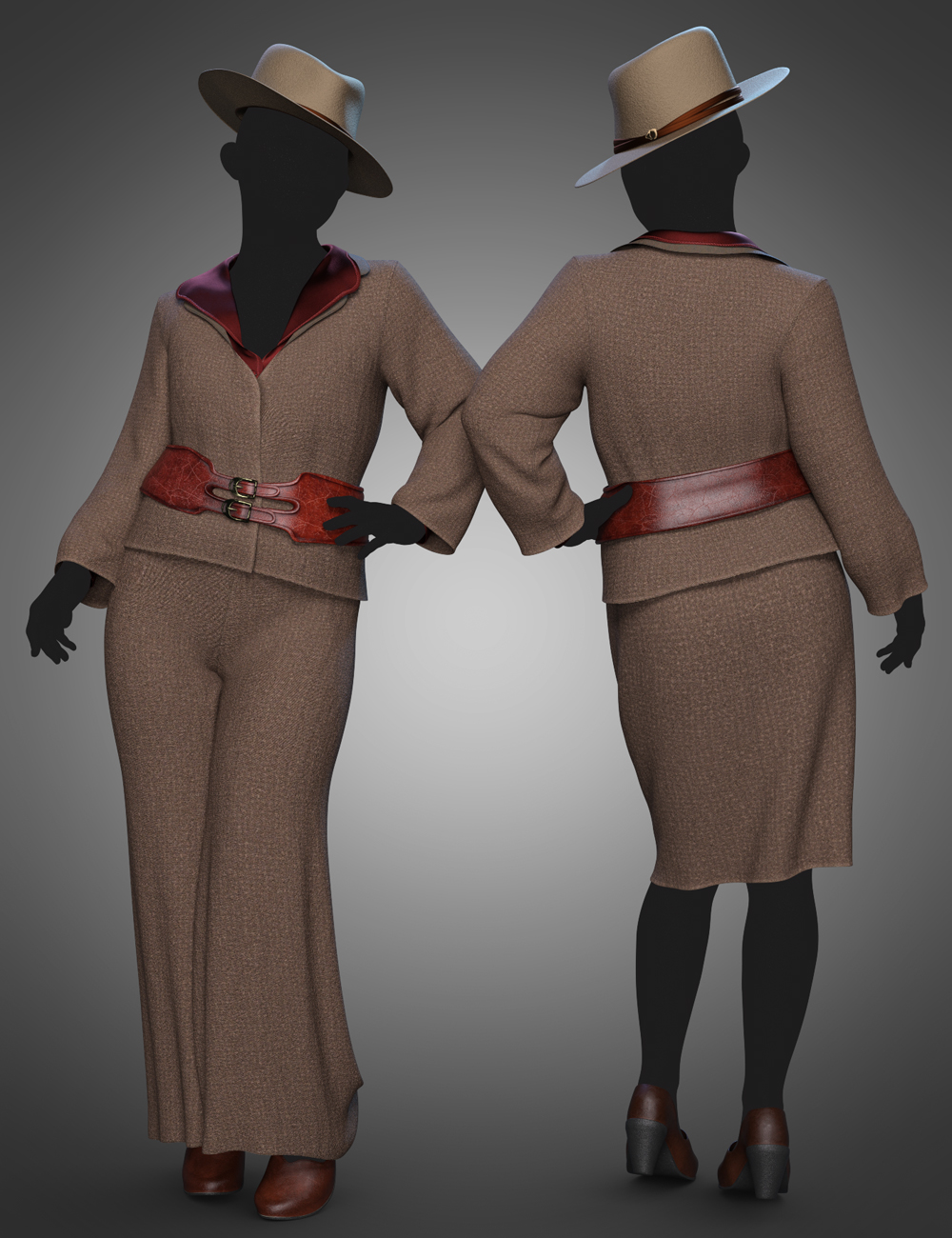 dForce Shoofly Sleuth Outfit Texture Add-On by: Sade, 3D Models by Daz 3D