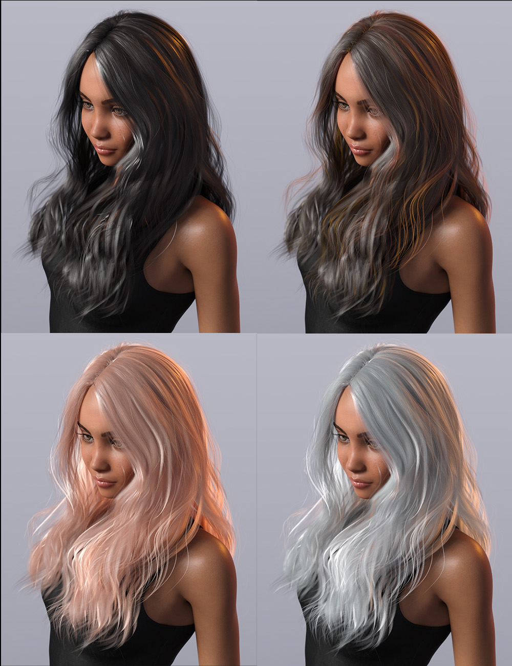Long Windblown Hair for Genesis 8 and 8.1 Females by: Nirvana, 3D Models by Daz 3D