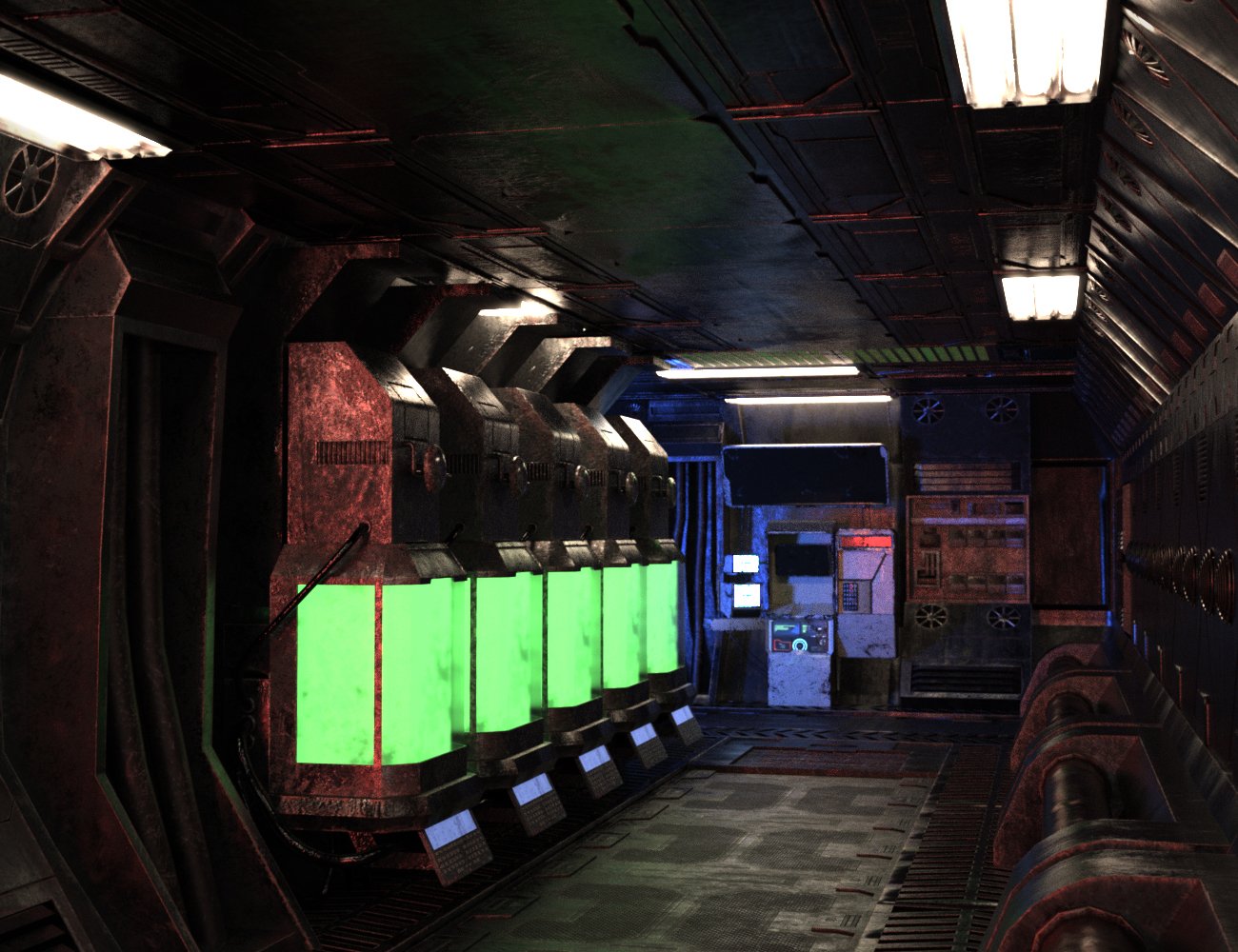 Deteriorated Sci-Fi Corridor by: Charlie, 3D Models by Daz 3D