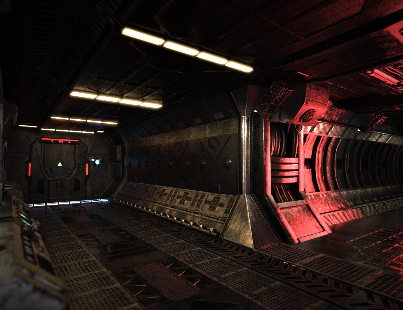 Deteriorated Sci-Fi Corridor by: Charlie, 3D Models by Daz 3D