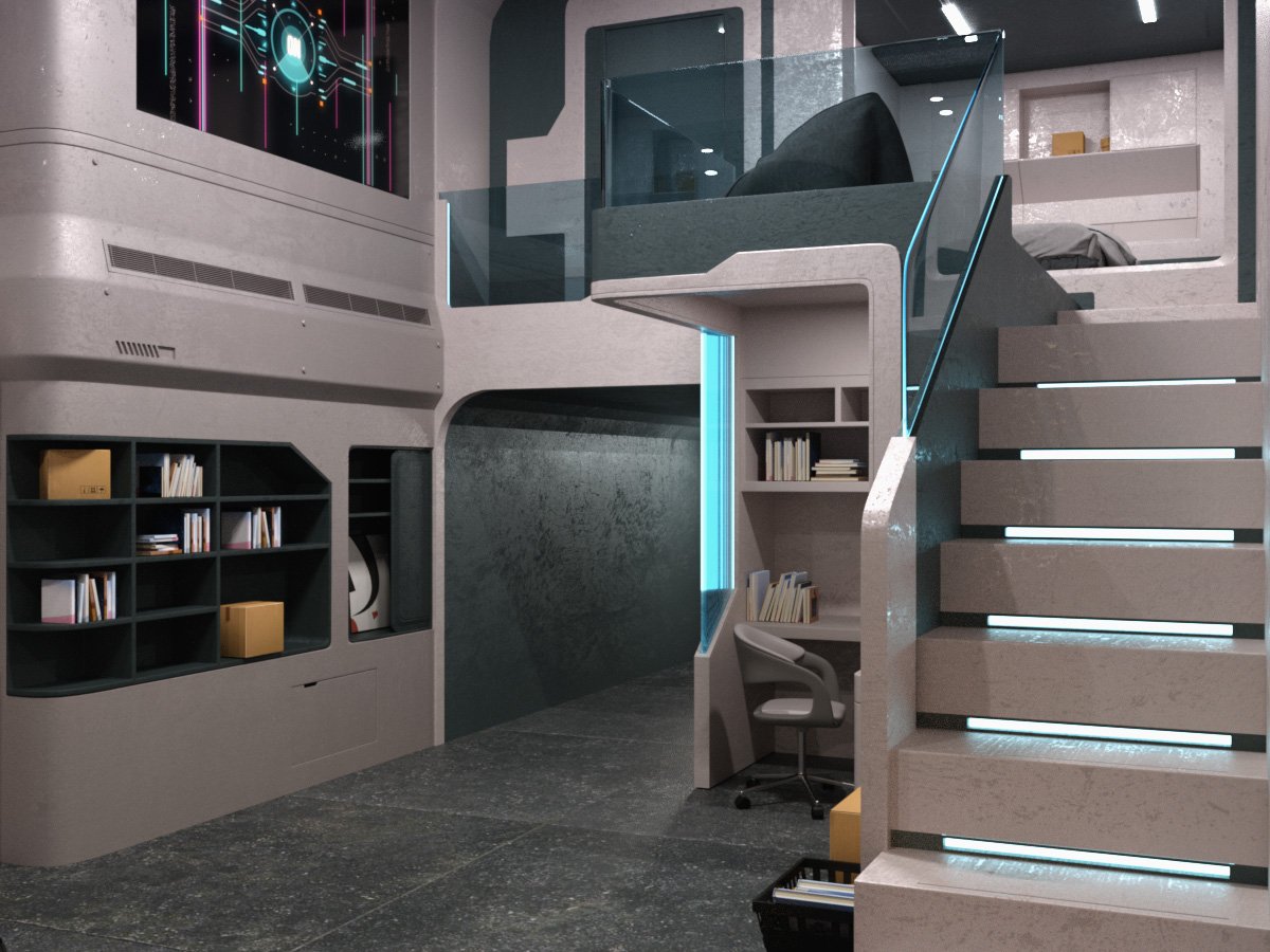 KuJ Sci-Fi Apartment by: Kujira, 3D Models by Daz 3D