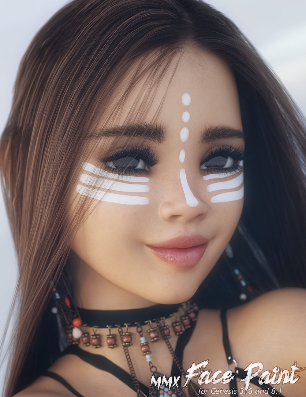 MMX Face Paint for Genesis 3, 8 and 8.1 by: Mattymanx, 3D Models by Daz 3D