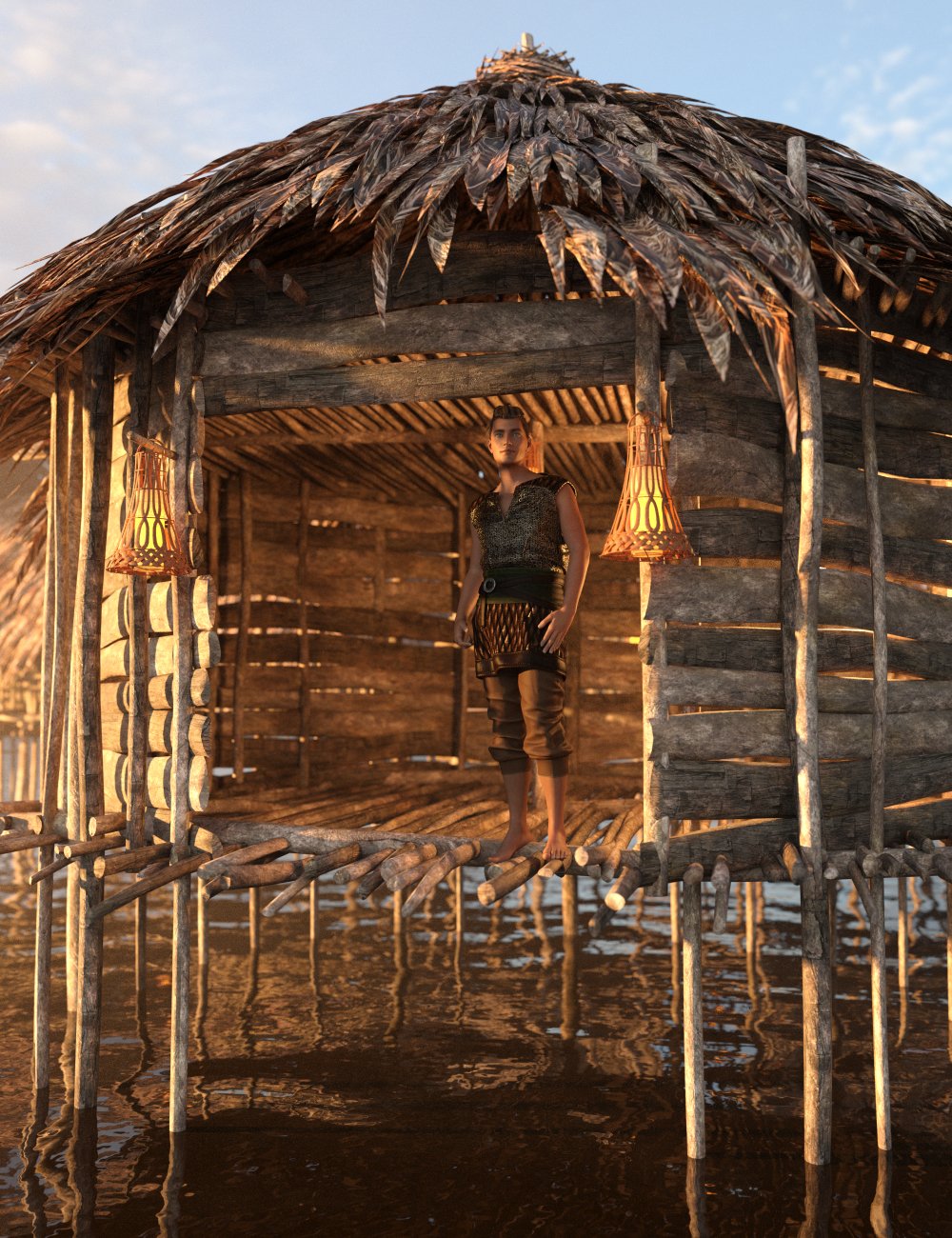 Reed Huts 1 Reed Huts 1 by: Enterables, 3D Models by Daz 3D