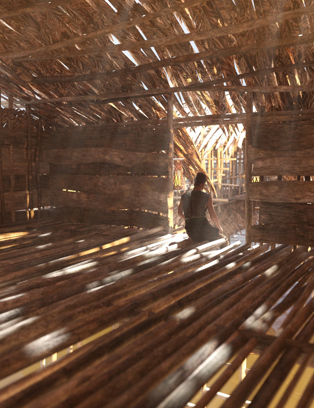 Reed Huts 1 by: Enterables, 3D Models by Daz 3D
