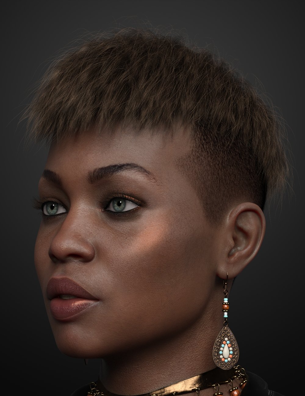 Short Undercut Hair for Genesis 3, 8, and 8.1 Males and Females by: Soto, 3D Models by Daz 3D