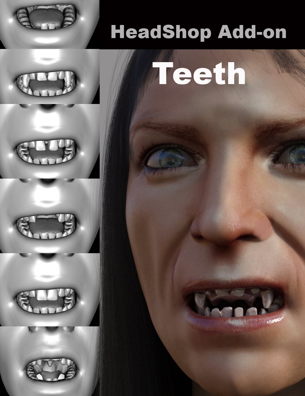 HeadShop - Teeth Add-On by: Abalone LLC, 3D Models by Daz 3D