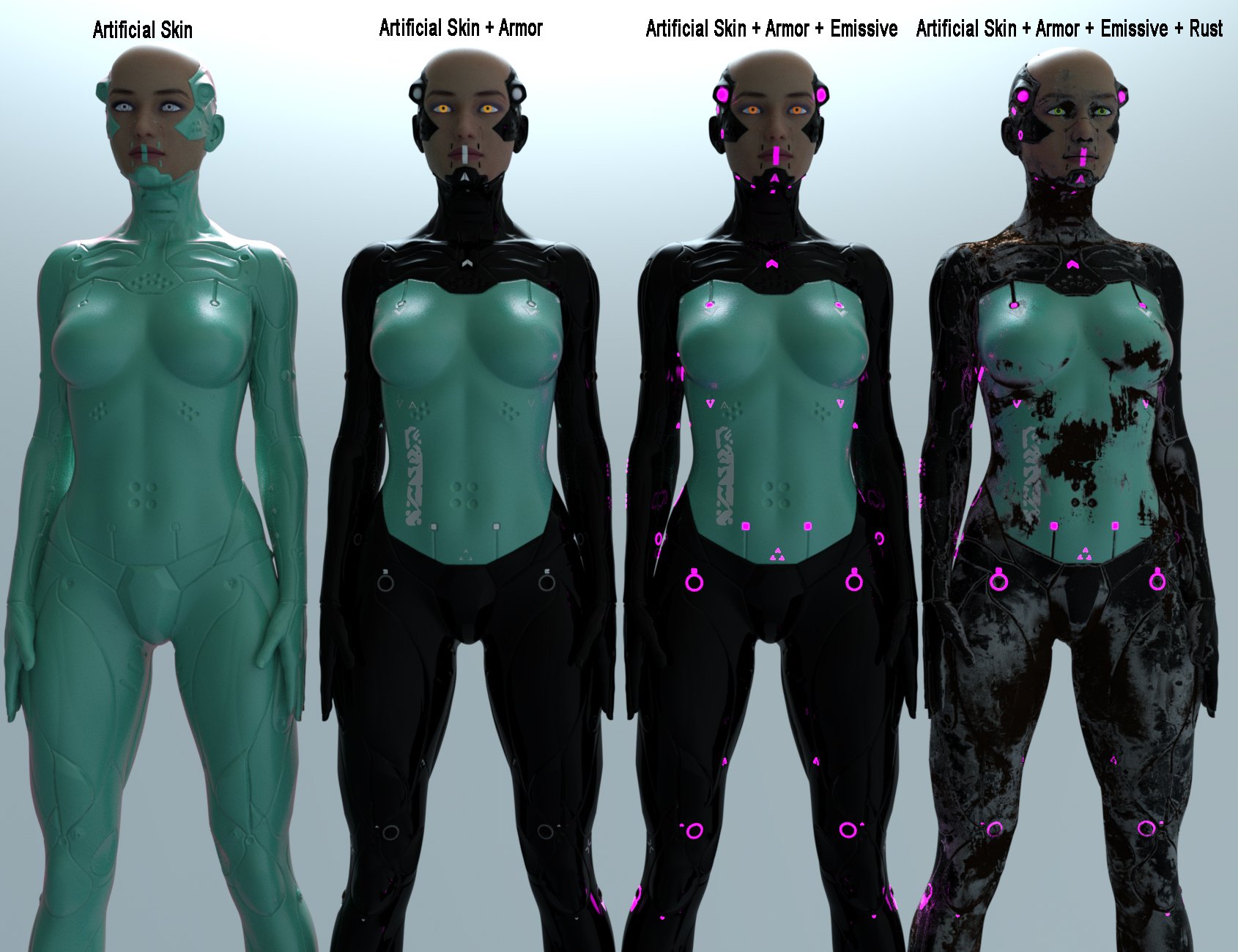 CyberDream Karla 2.0 Textures and Accessories Add-On by: Nathy Design, 3D Models by Daz 3D